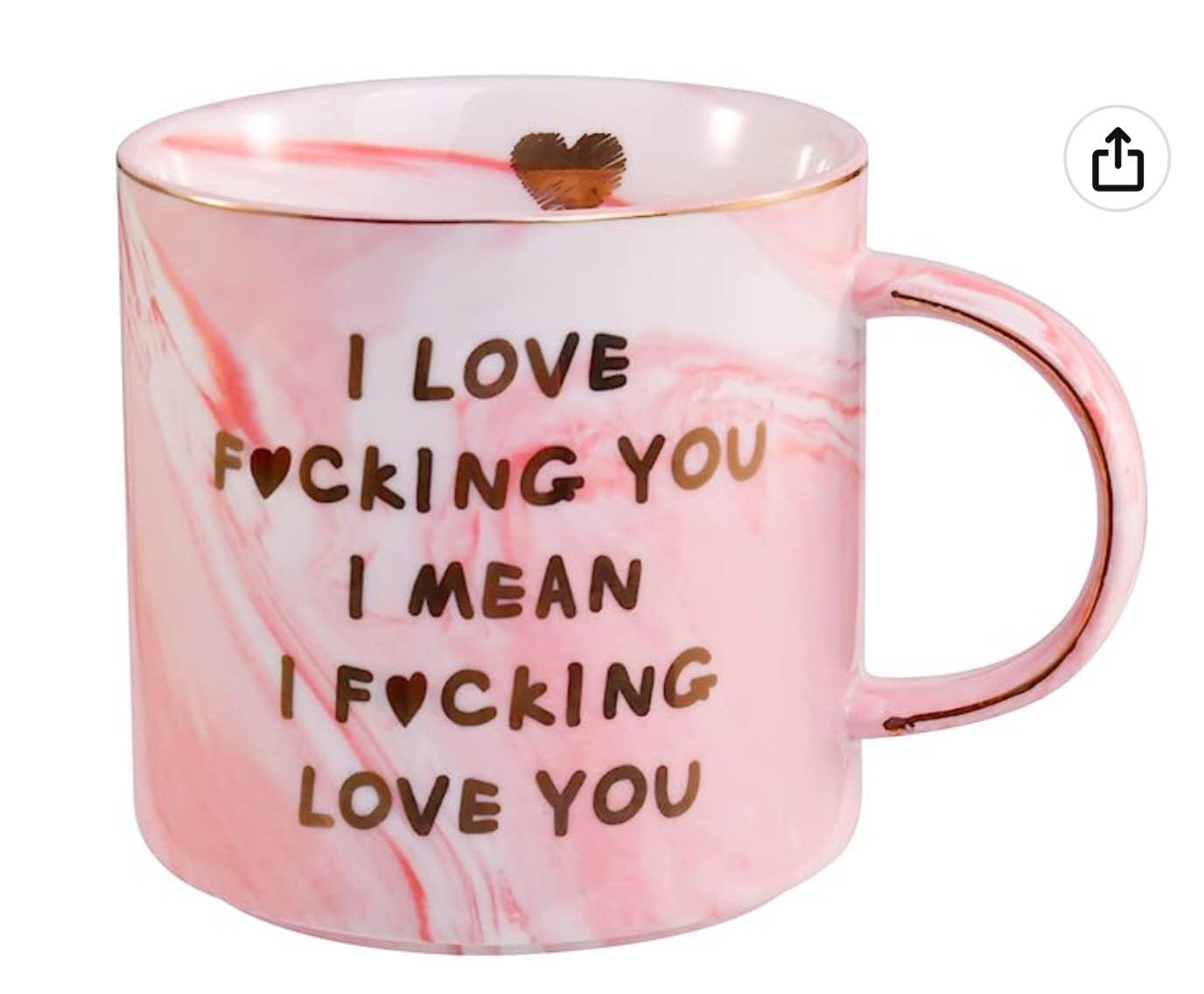Lapogy Valentines Day gifts for Her Wife Girlfriend Gifts,Funny Gifts for Women/Christmas Gifts for Her/Birthday Gifts Mug,Presents Ideas for Women,I Love You Coffee Mug Pink Marble Coffee Cup 12 Oz