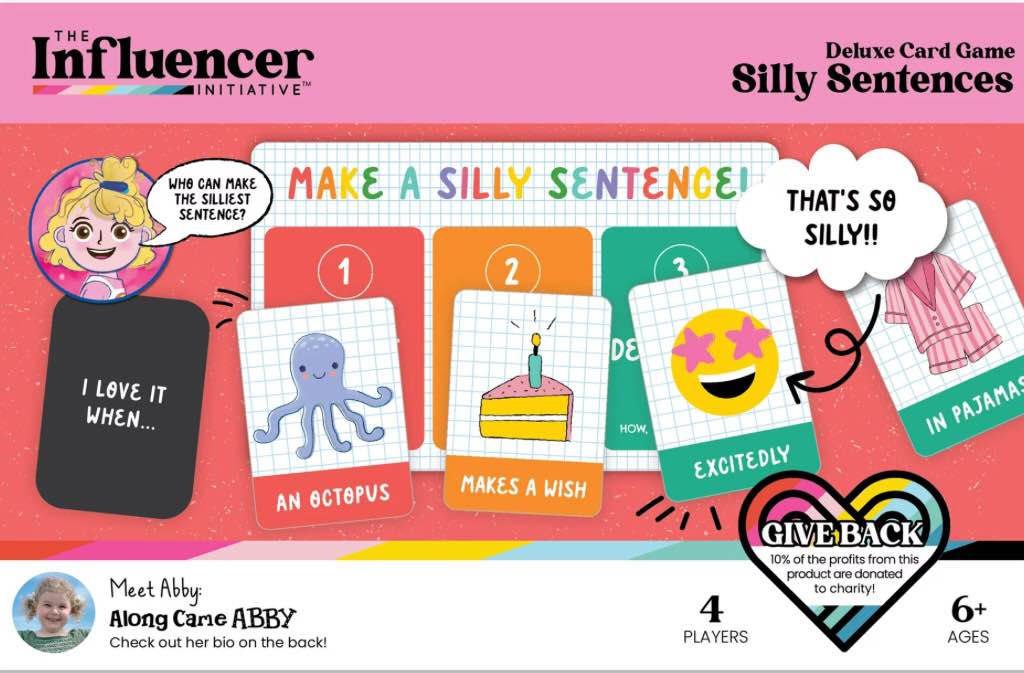 Along Came Abby - Influencer Initiative Silly Sentences, Deluxe Card Game - Assorted Colors - Ages 6+