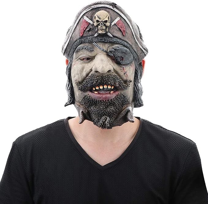 Styler Men's Latex Captain Pirate Mask for Halloween Cosplay Party