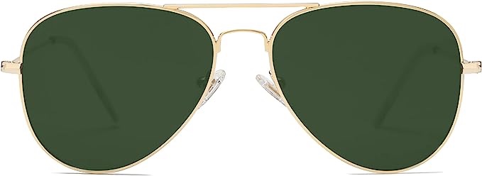 SODQW Aviator Green Sunglasses for Women Men Oversized with Metal Frame, Mirrored Polarized Aviator Sunglasses with UV Protection