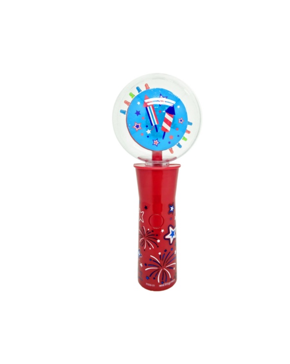 Patriotic Handheld Light Up Jumbo Globe Spinner Red, Way to Celebrate