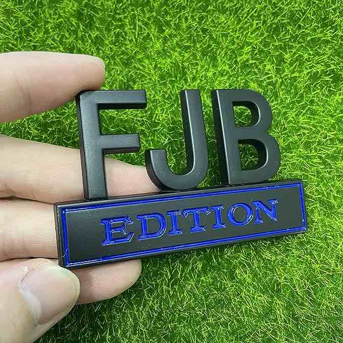 DROTE Pair Set FJB Edition Emblem 3D Badge Car Sticker Letters with 3M Strong Adhesive Badgeslide ?Fender Replacement for Universal Vehicle,Truck,RV,Scooter,SUV,Door decor(Silver/Black,2PCS),DROTE-1