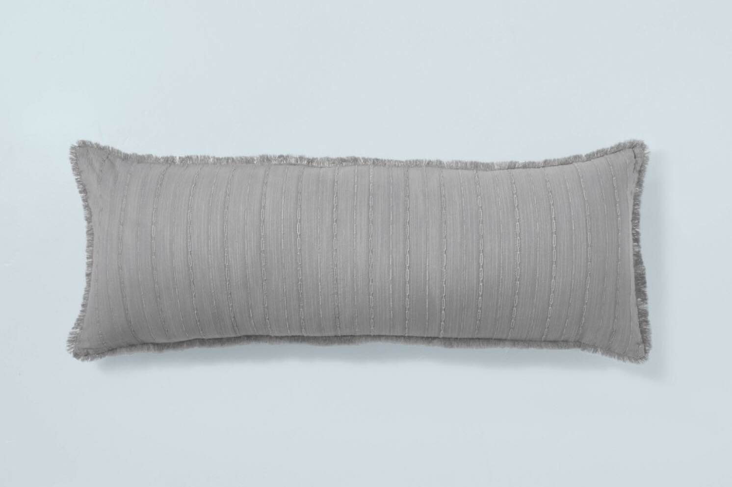 16"x42" Washed Loop Stripe Lumbar Bed Pillow Gray - Hearth & Hand™ with Magnolia