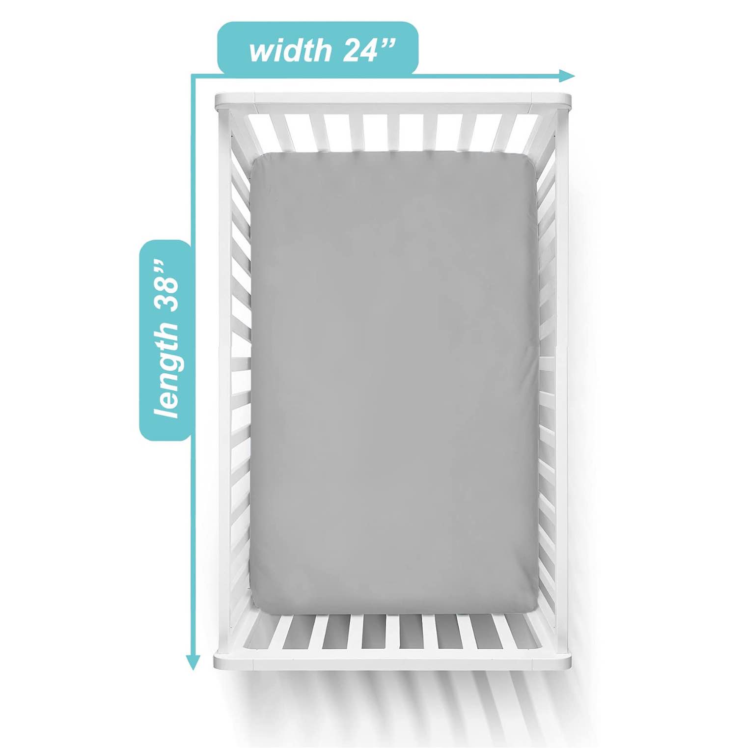 American Baby Company 100% Natural Cotton Jersey Knit Fitted Portable/Mini-Crib Sheet, Ash Gray, Soft Breathable, for Boys and Girls, Pack of 1