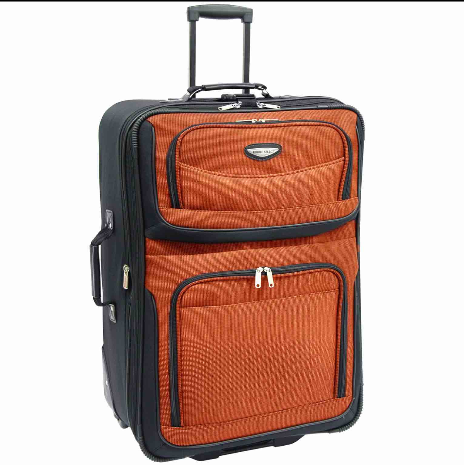 Travel Select Amsterdam Expandable Rolling Upright Luggage, Orange, Checked-Large 29-Inch