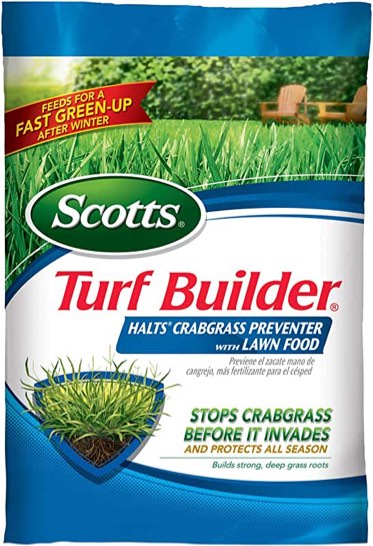 Scotts Turf Builder Halts Crabgrass Preventer with Lawn Food, Pre-Emergent Weed Killer, Fertilizer, 16,000 sq. ft.