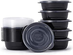 Rubbermaid 32-Piece Food Storage Containers with Lids for Lunch, Meal Prep, and Leftovers, Dishwasher Safe, 5-Cup, Black