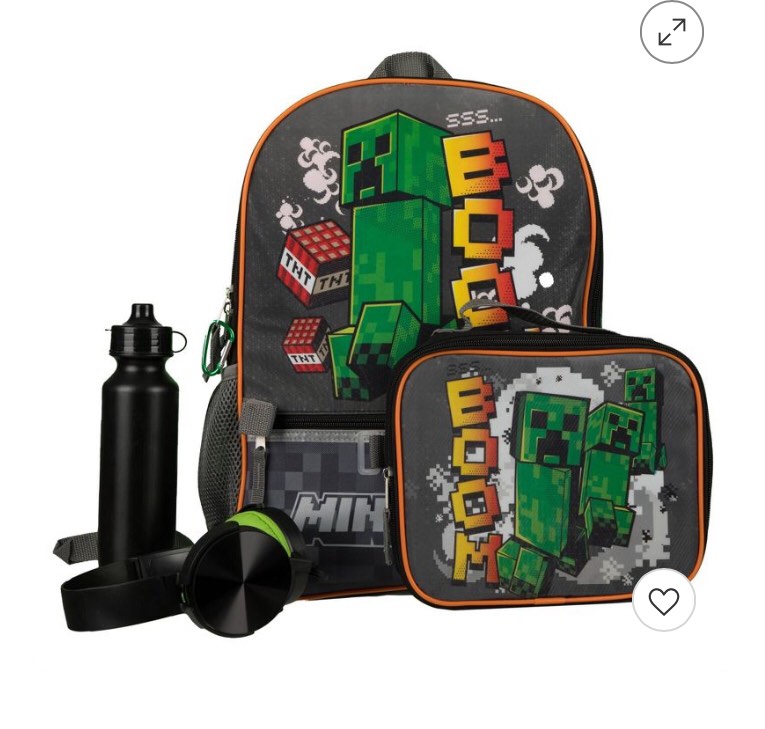 Minecraft Kids' 16" Backpack Set with Headphone