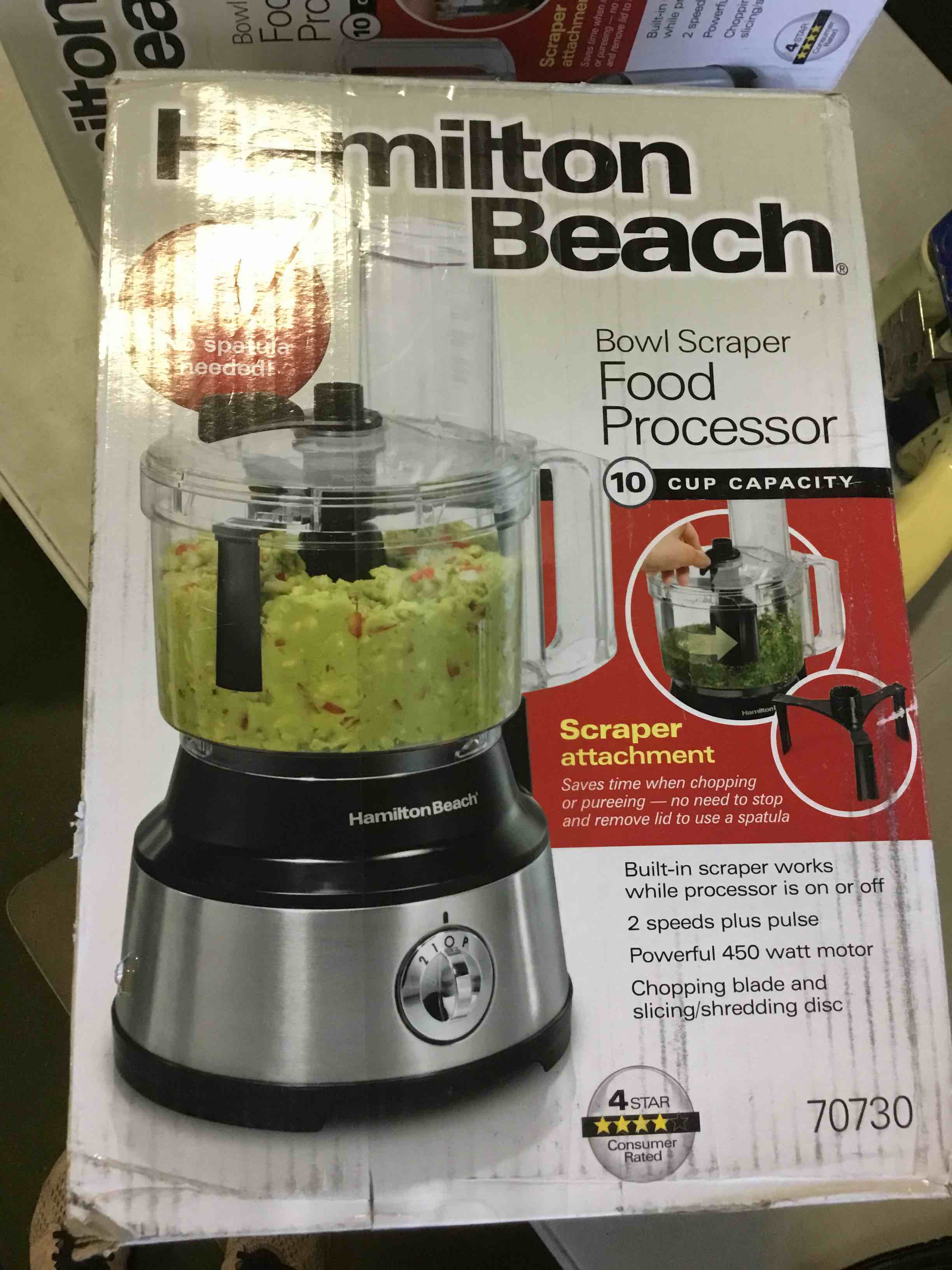 Hamilton Beach Bowl Scraper Food Processor - 10 Cup (Black/Silver)