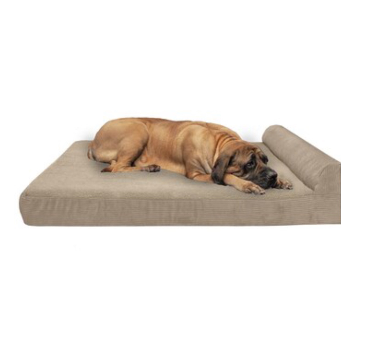FurHaven Rectangular Sandstone Polyester Bolster Dog Bed (Extra Large)