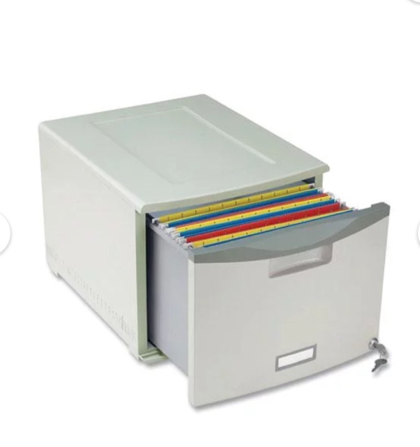 Storex 1-Drawer Stackable Storage Gray 61251S02C