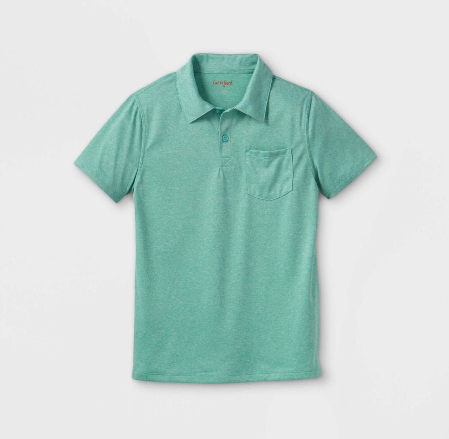 Boys' Performance Short Sleeve Polo Shirt - Cat & Jack Heather Green S