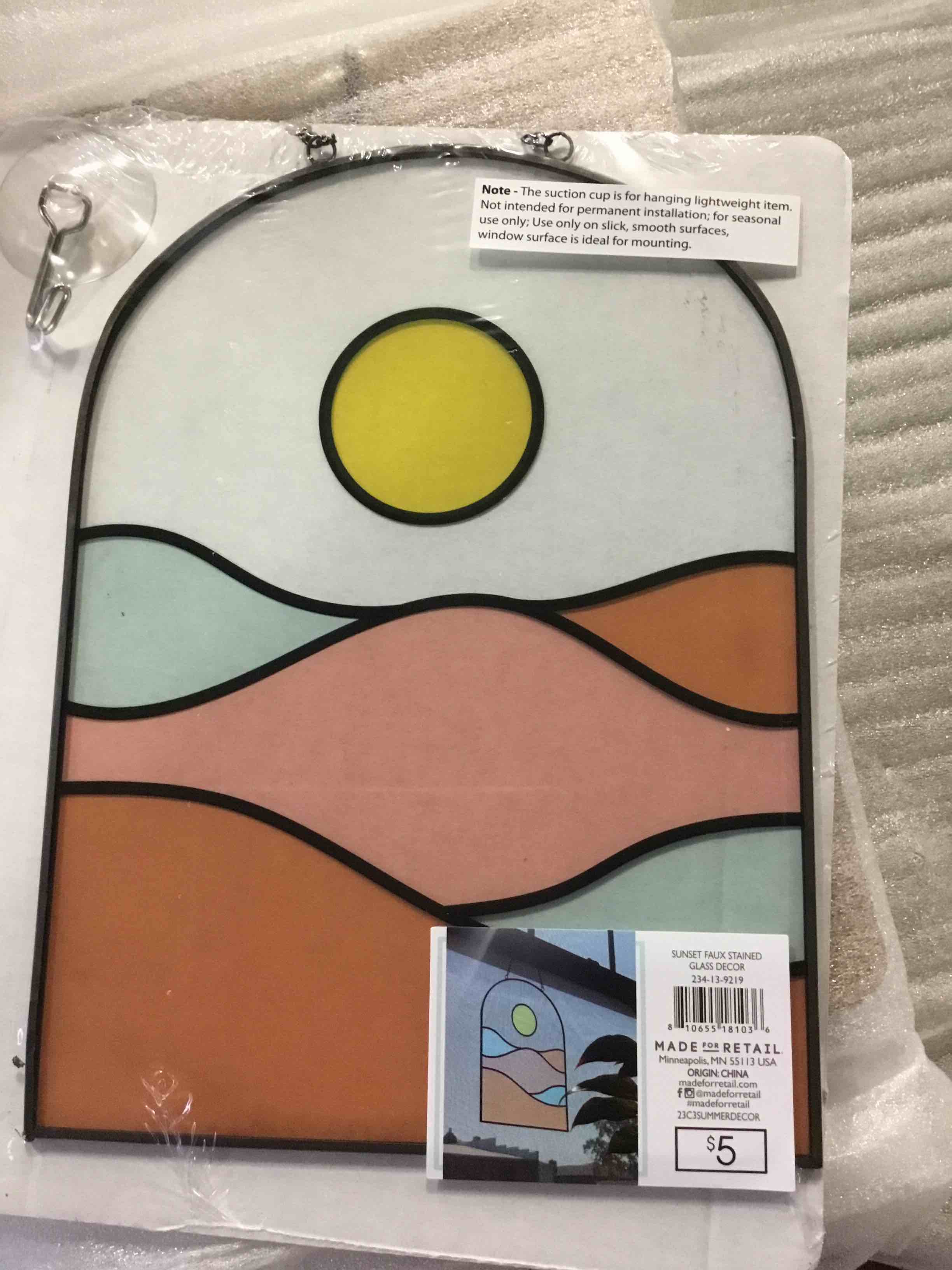 SUNSET FAUX STAINED GLASS DECOR 