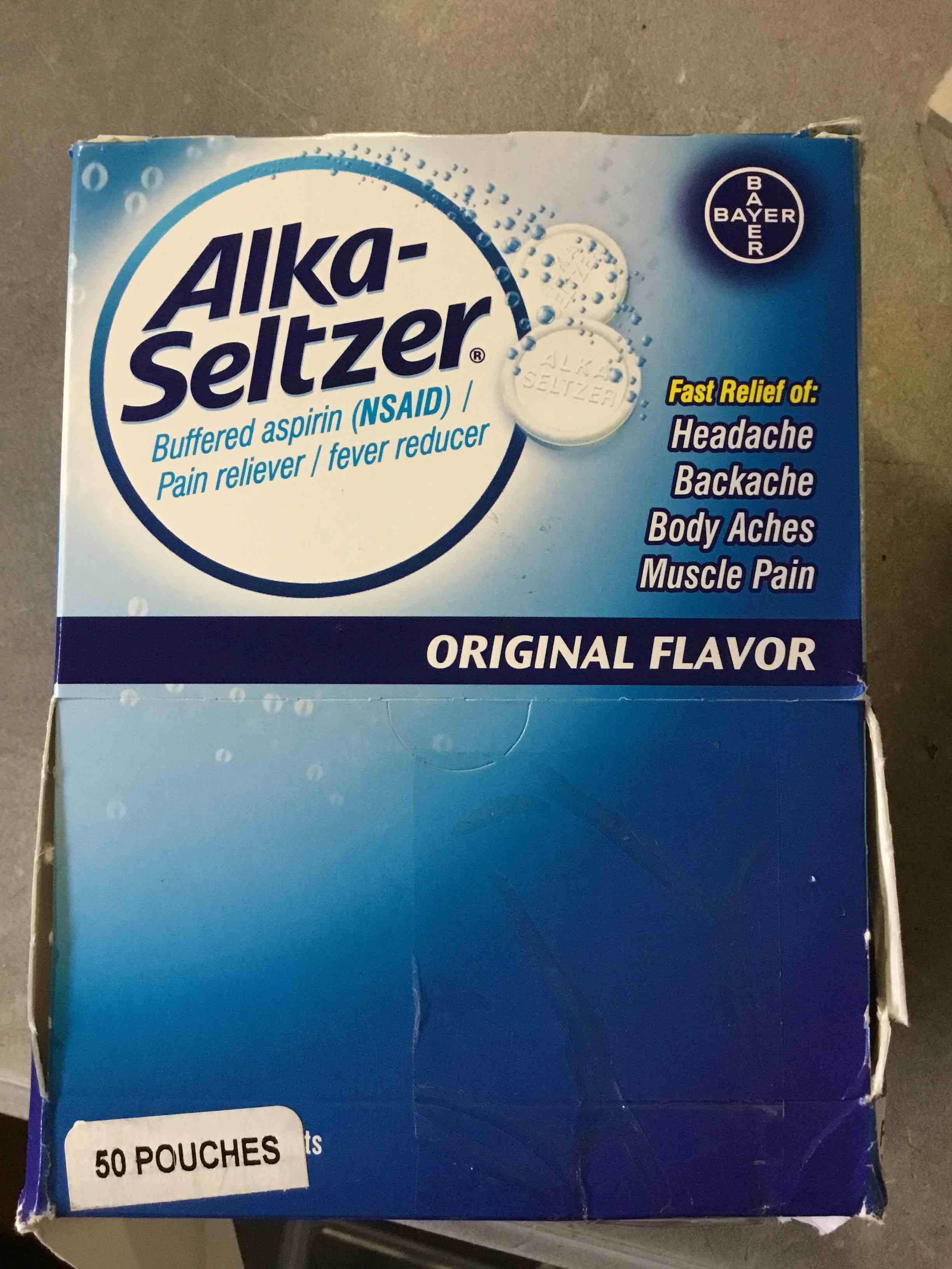 Alka Seltzer, 50 Pouches of 2 Caplets Each