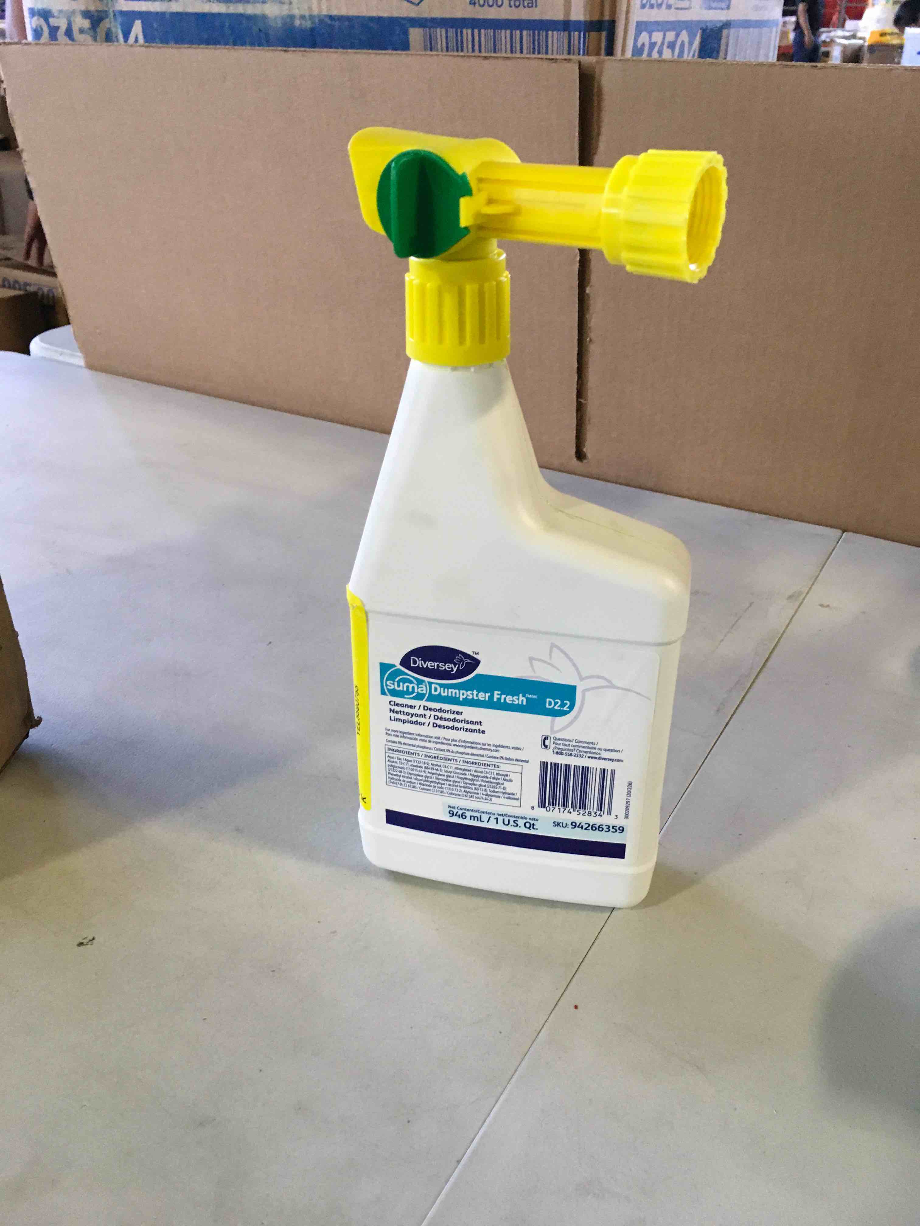 DIVERSEY 94266359 Cleaner and Deodorizer , 32 oz. Hose End Connection Bottle , Floral ,