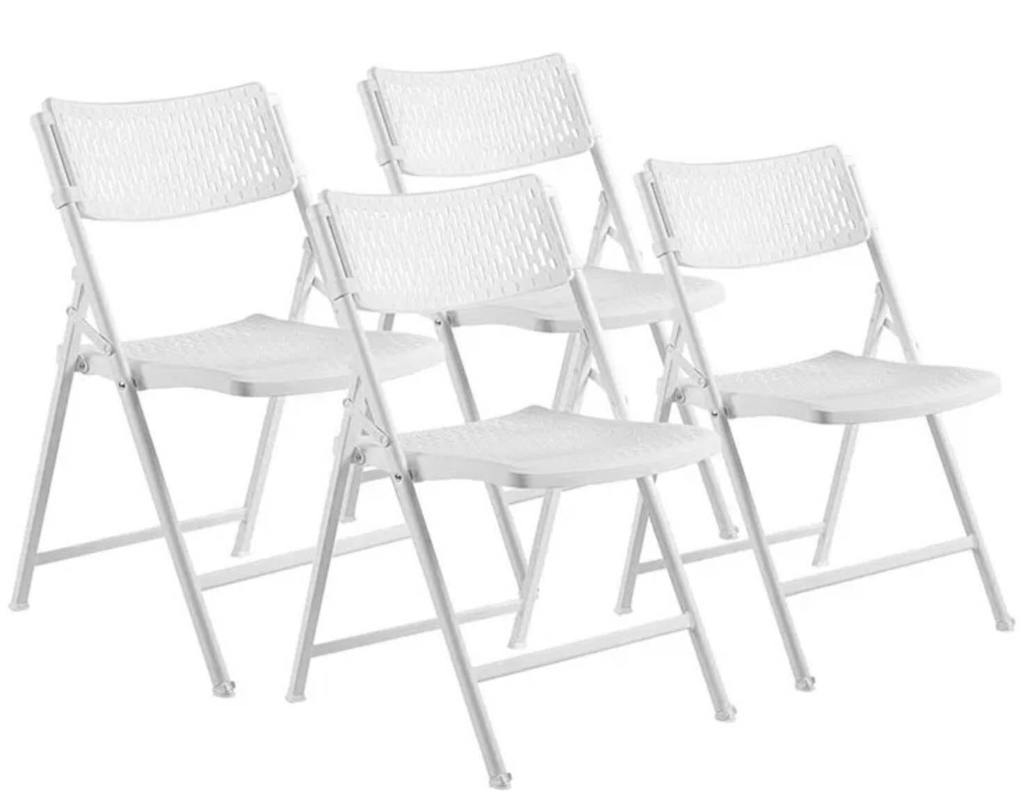 Airflex Folding Chair, White- 4 Pack by National Public Seating, 1421 - Stock #96B99