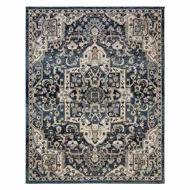 Tuscany Sempre IvoryBlue Area Rug 7’ 10” x 10”