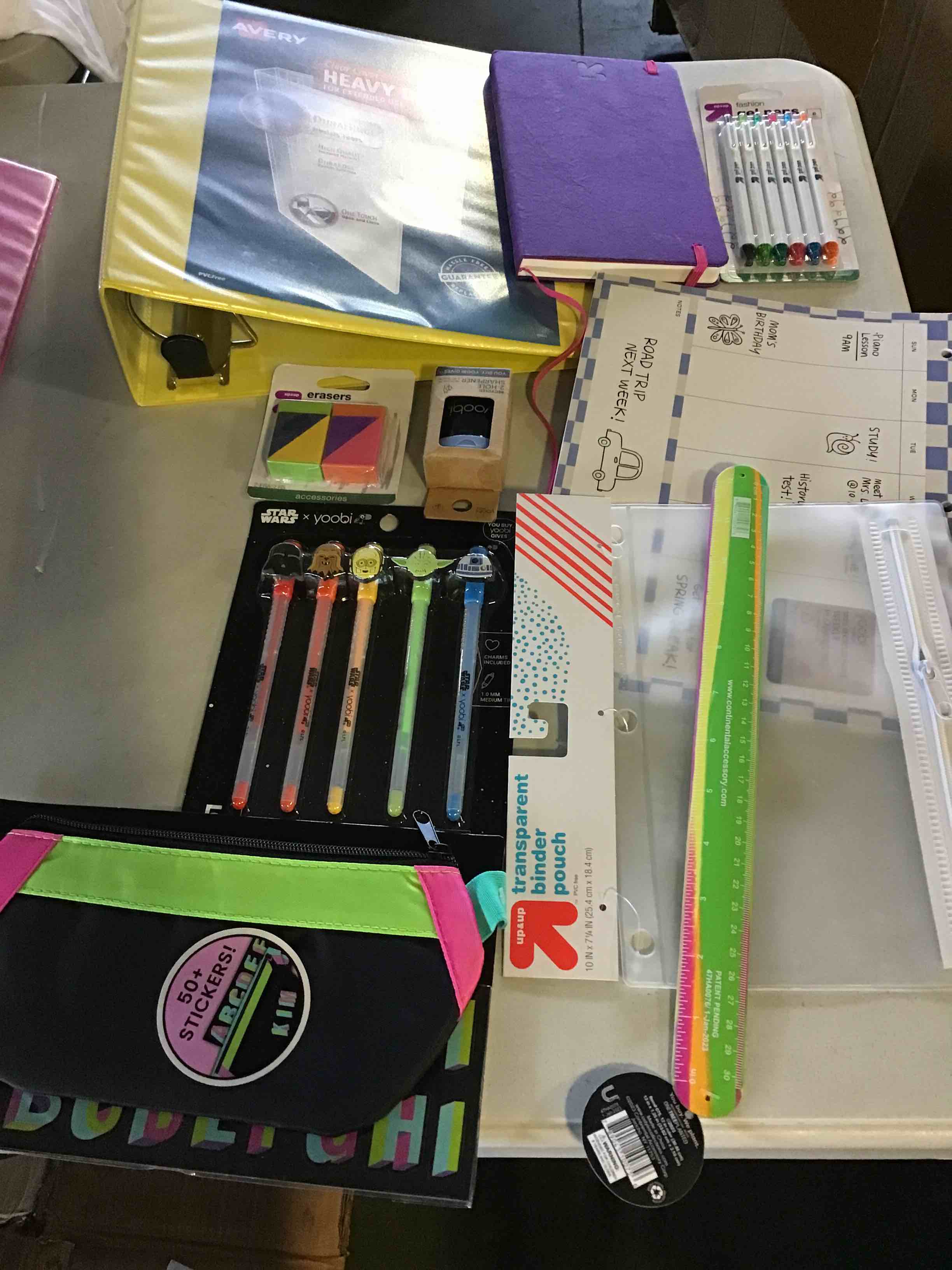 assorted school supplies