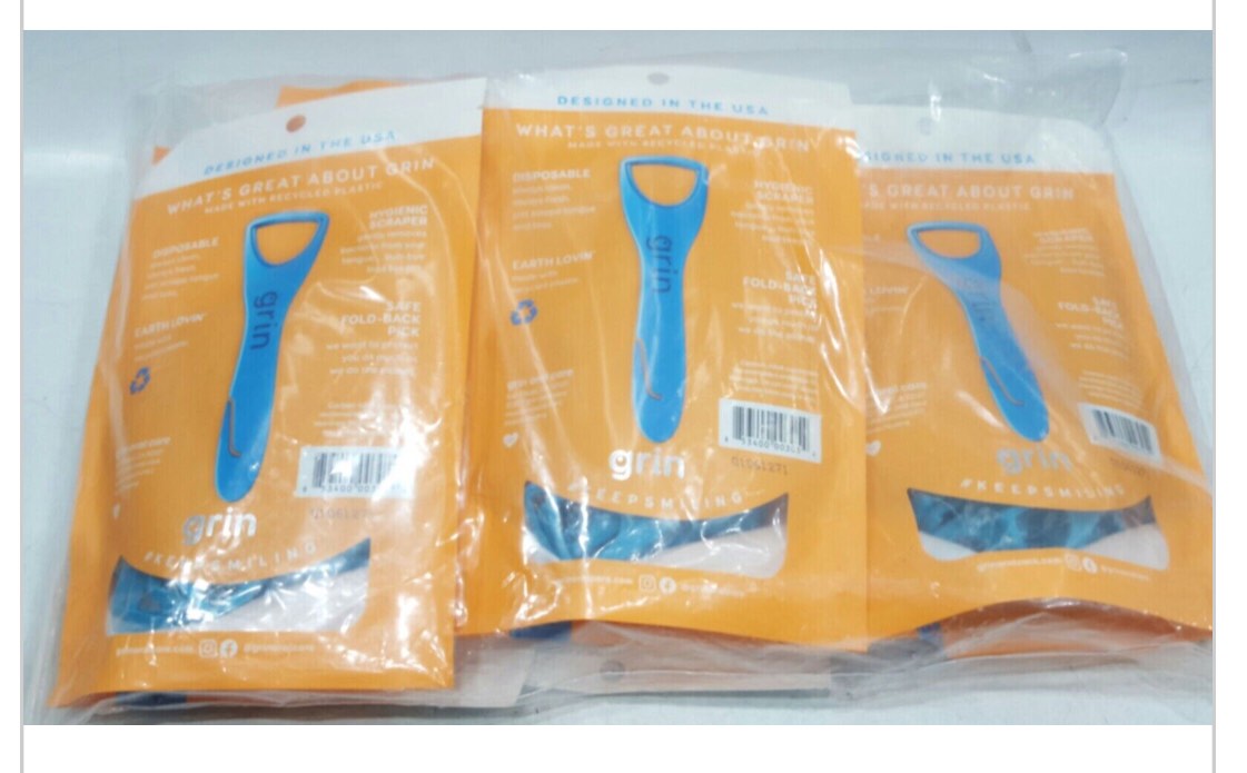 Grin Oral Care Disposable Tongue Scrapers with Dental Picks for Teeth Cleaning, Cleaner Adults & Fresh Breath, Plastic Scrape Care, Scraper Set Bad Breath -6 Pack, 192.0 Count