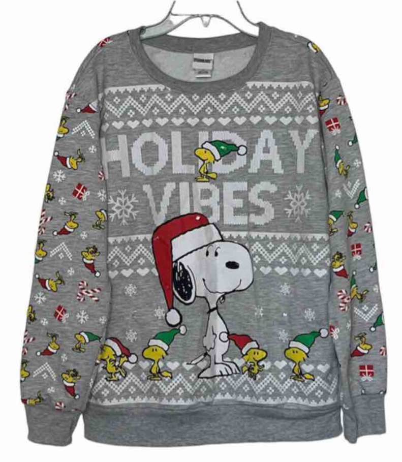 ( case of 8) PEANUTS Snoopy & Woodstock Christmas Sweatshirt Lights Up Holiday Vibes Medium, (variety of sizes, S, M, L XL, XXL) 