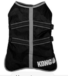 Kong Outerwear Rip-Stop Dog Jacket Reflective Medium ~ Black ~ 17 - 20” NEW