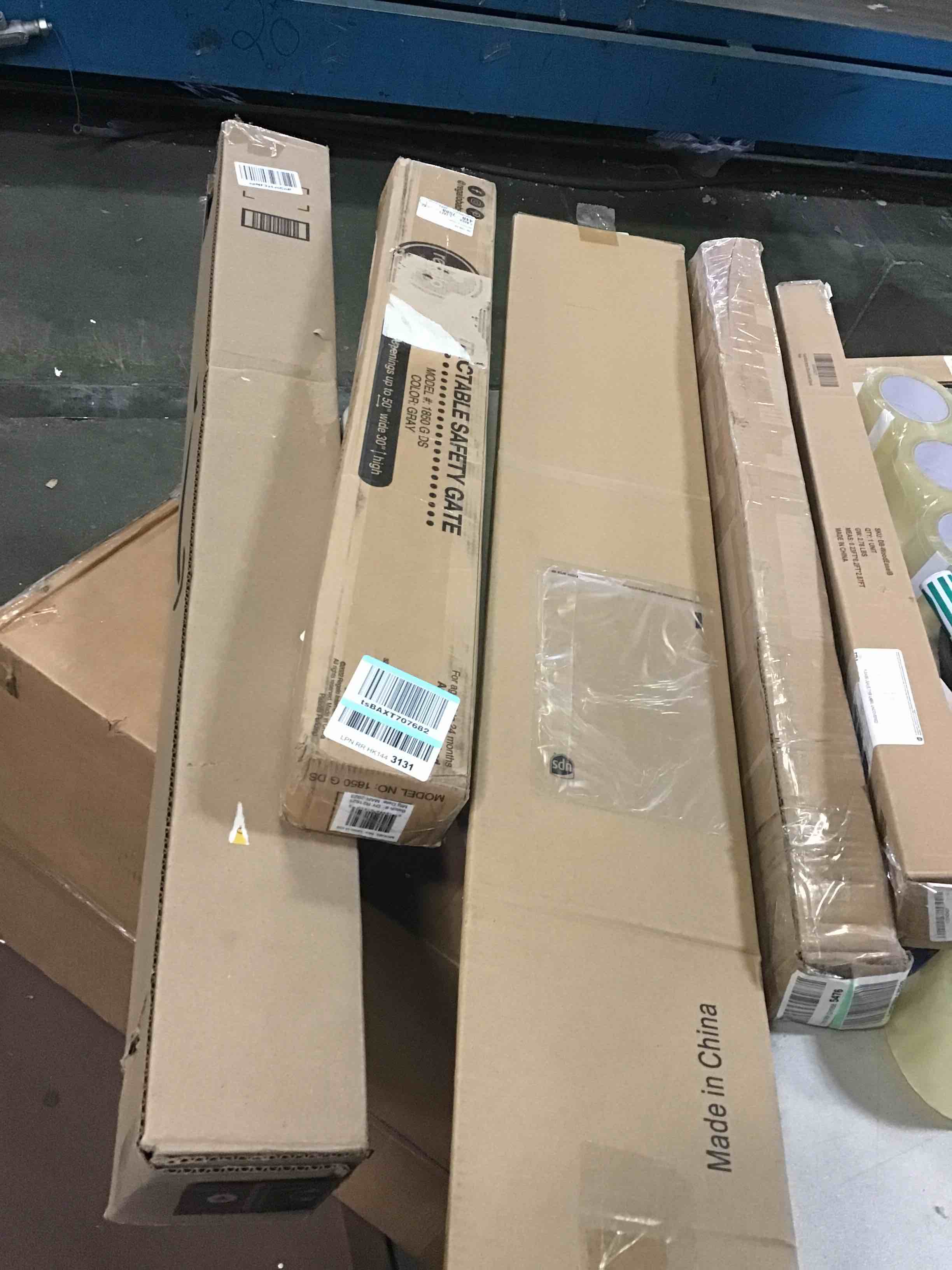 Assortment of Miscellaneous products (May Include cordless shade, curtain rods, retractable baby gate, Led universal linear lamp and more or other use)