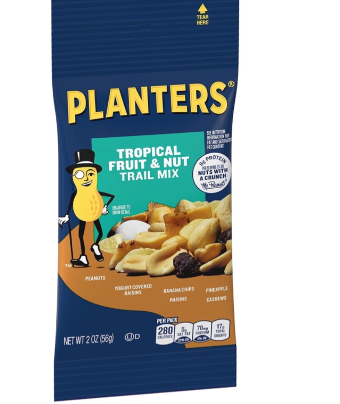 PLANTERS Fruit and Nut Trail Mix, 2 oz Single Serve Bags (Pack of 72) - Trail Mix Snack Pack for On the Go Snacking - Great After School Snack, Movie Snack or Active Lifestyle Snack - Kosher Snack