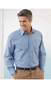 Blue and White Long Sleeve Dress Shirt SIZE 15.5 L