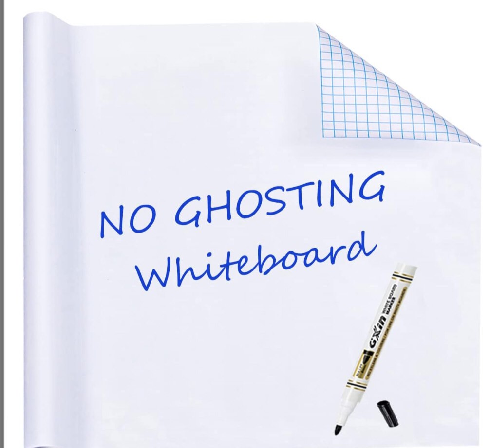 HAMIGAR White Board Dry Erase, White Board Stick on Wall, Dry Erase Board Sticker for Wall, White Board Paper, Sticky White Board for Wall, Peel and Stick Wallpaper Homeworking Office 17.5x196.9 Inch