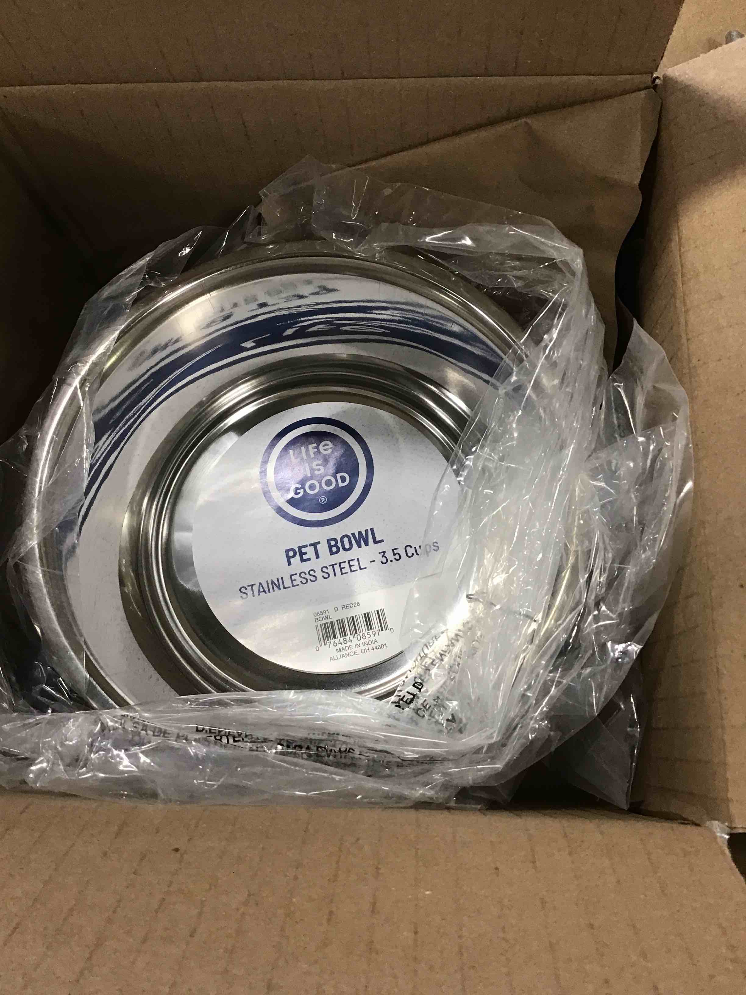 costal Life is Good Stainless Pet Bowl  Red 28oz 2 pack