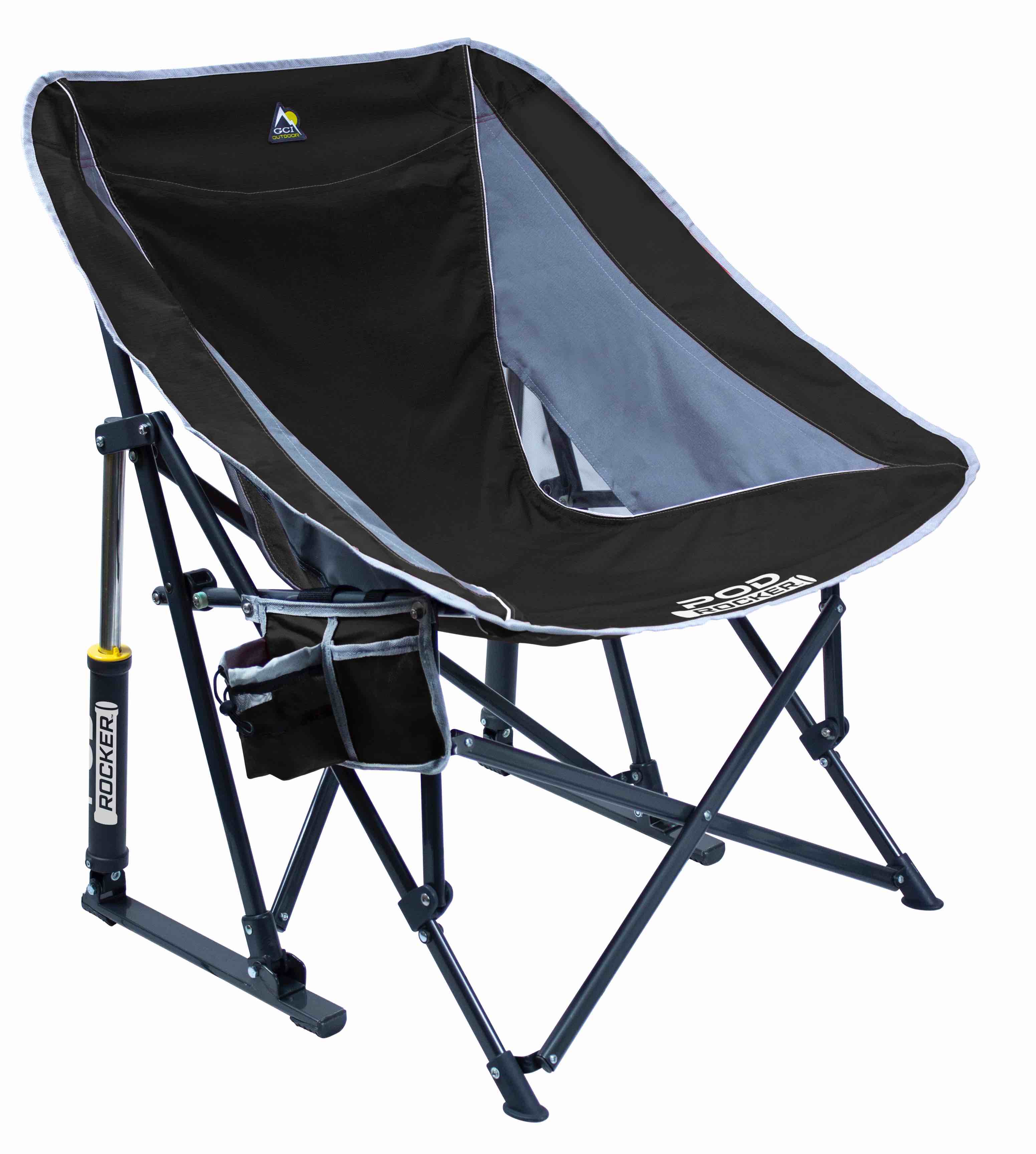 GCI Outdoor Pod Rocker Portable Folding Camping Chair, Black