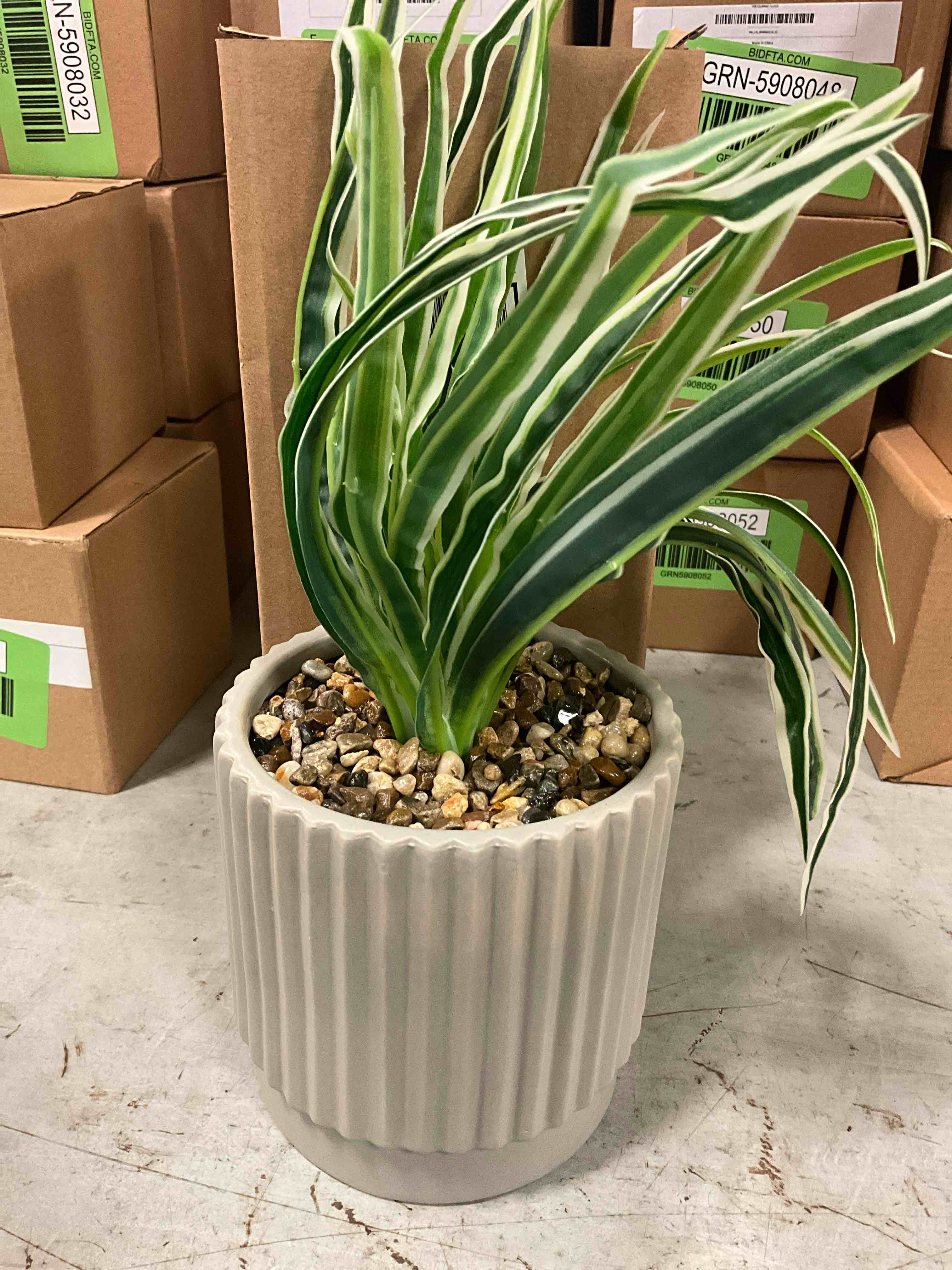 Landing High End Houseware Modern Tabletop Faux Plant With Ceramic Vase