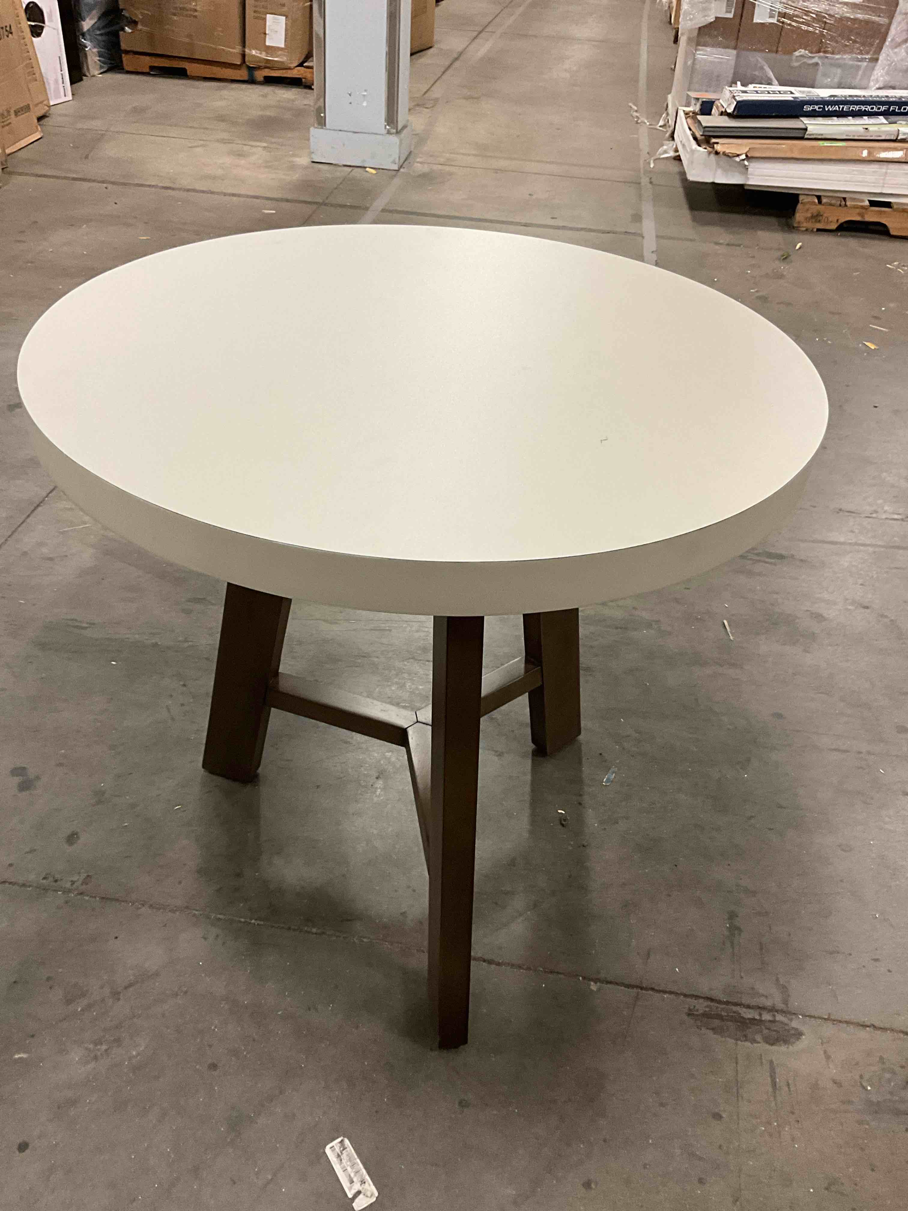 Landing High End Furniture Round Wood Dining Table, 2 Boxes For Pick Up