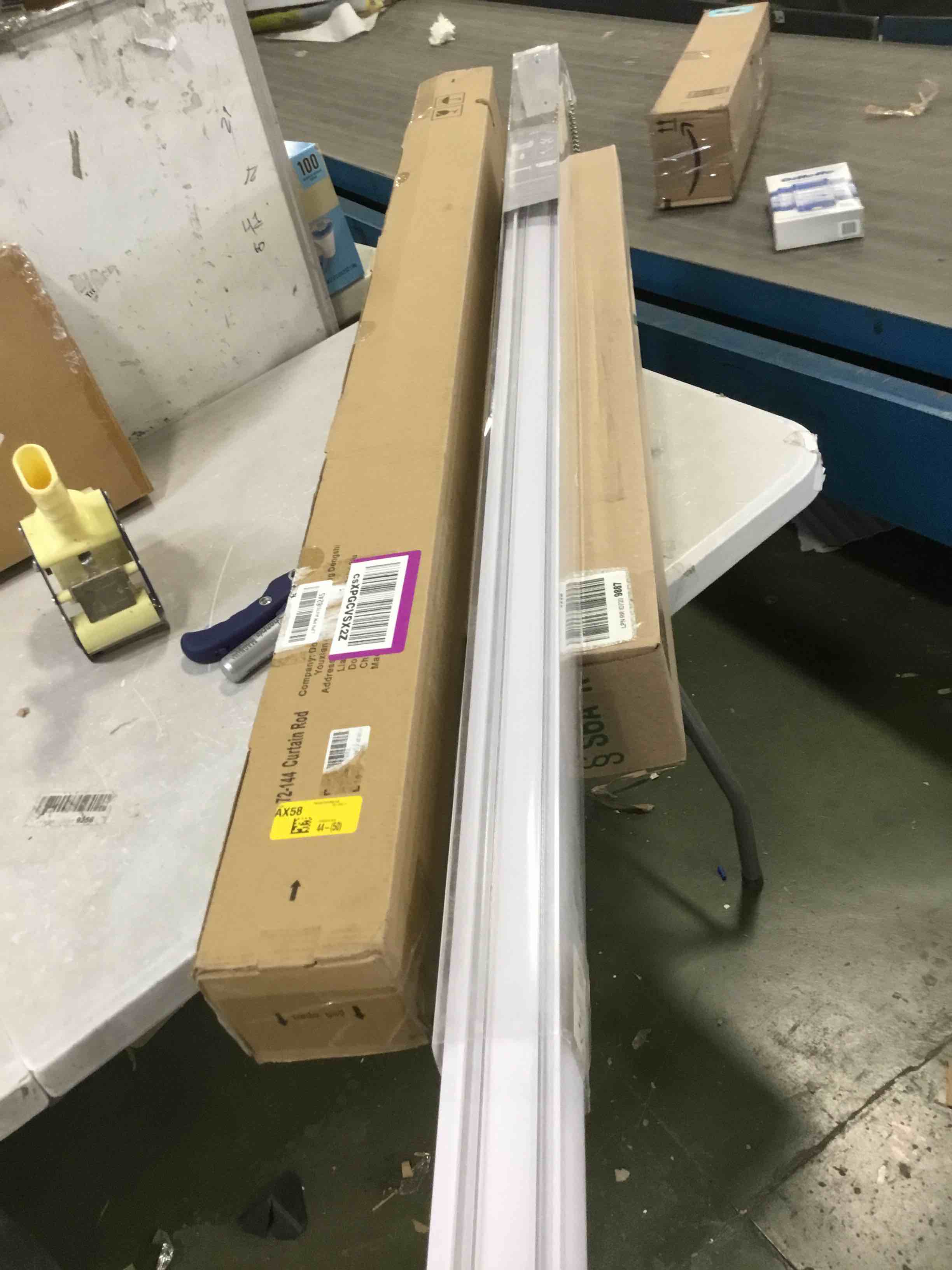 Assortment of Miscellaneous products (May Include cordless shade, curtain rods, retractable baby gate, Led universal linear lamp and more or other use)