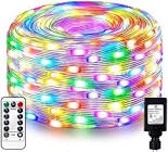 Maojia 200 leds Christmas Fairy String Lights Outdoor, IP67 Waterproof 157FT Fairy Lights Rope Lights with Remote 8 Modes Strip Lights for Indoor Living Room Bedroom Attic Tent Tree Decors-Multicolor Plug-In 400LEDS/157FT Multicolor-400leds