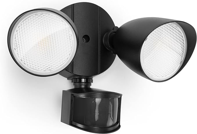 LUTEC 32W 2500 Lumen LED Security Lights Motion Sensor Light Outdoor, 5000K Daylight, IP54 Waterproof, Dusk to Dawn, Motion Detector Flood Light for Garage, Yard, Porch-Black
