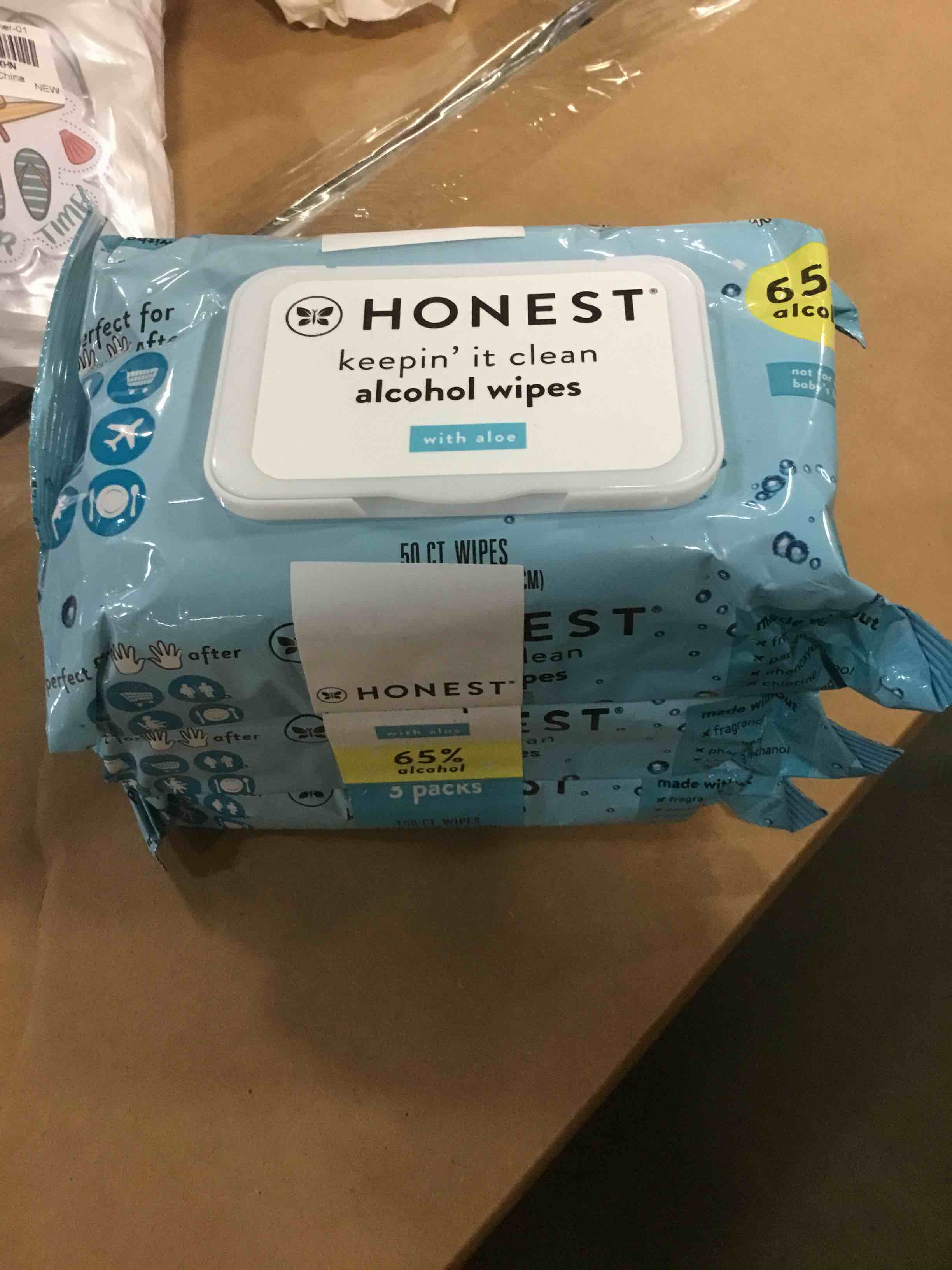 3pk The Honest Company Sanitizing Alcohol Wipes, Unscented
