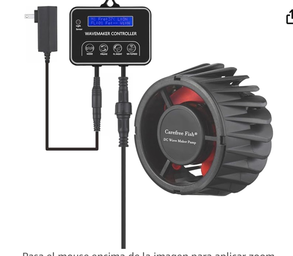 Carefree Fish Magnetic Aquarium Wave Maker Quiet and Strong Powerhead with Digital Led Display Controller 2100GPH DC 24V Submersible Water Inverter Circulation Pump for Freshwater and Saltwater