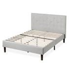 Full Size Bed Frame Upholstered Platform Bed (Light Grey-Full), Wood
