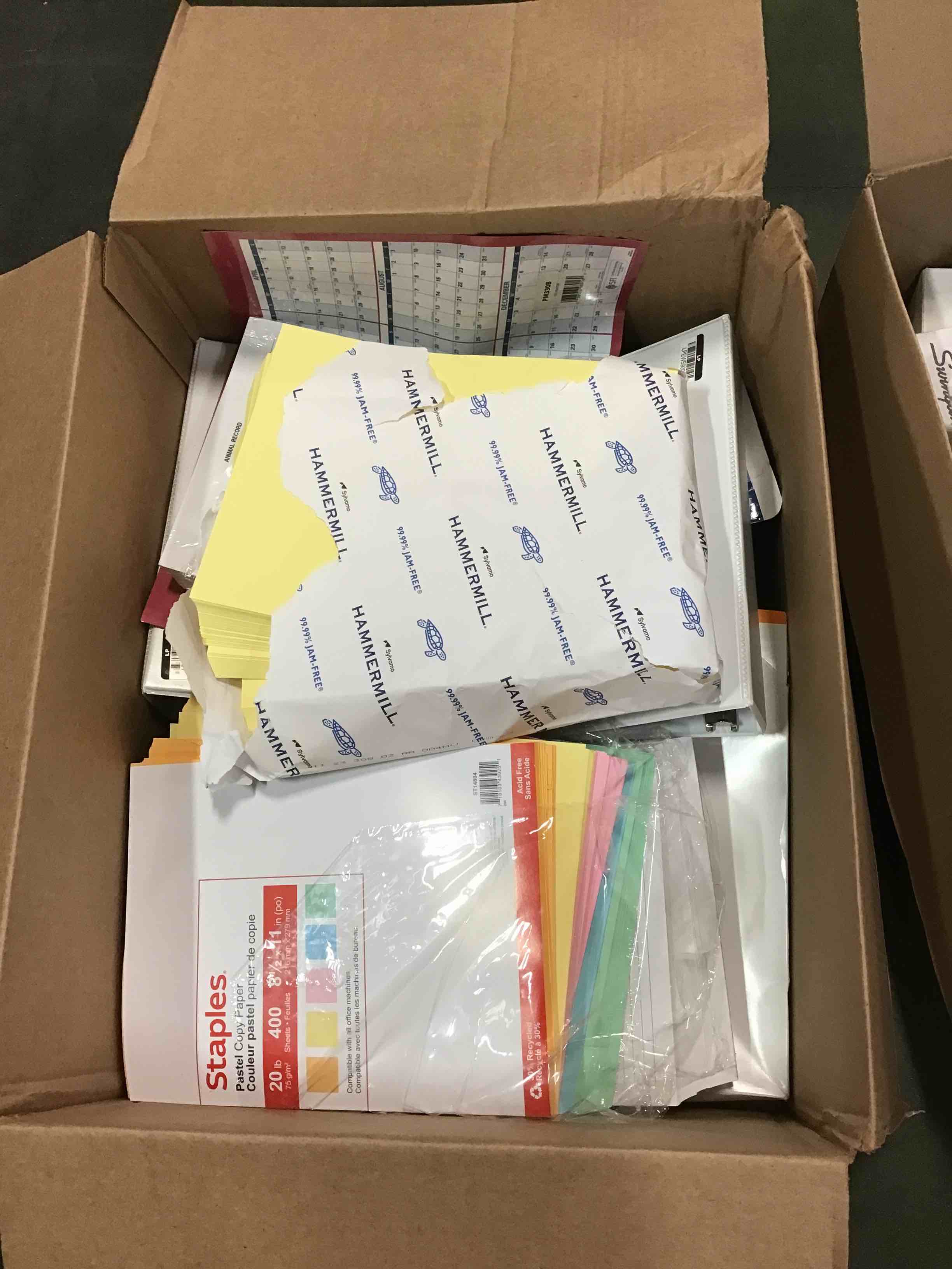 Assorted of box variety of products for the maintenance and cleaning of office or home. (expiration date, brands and sizes may vary)