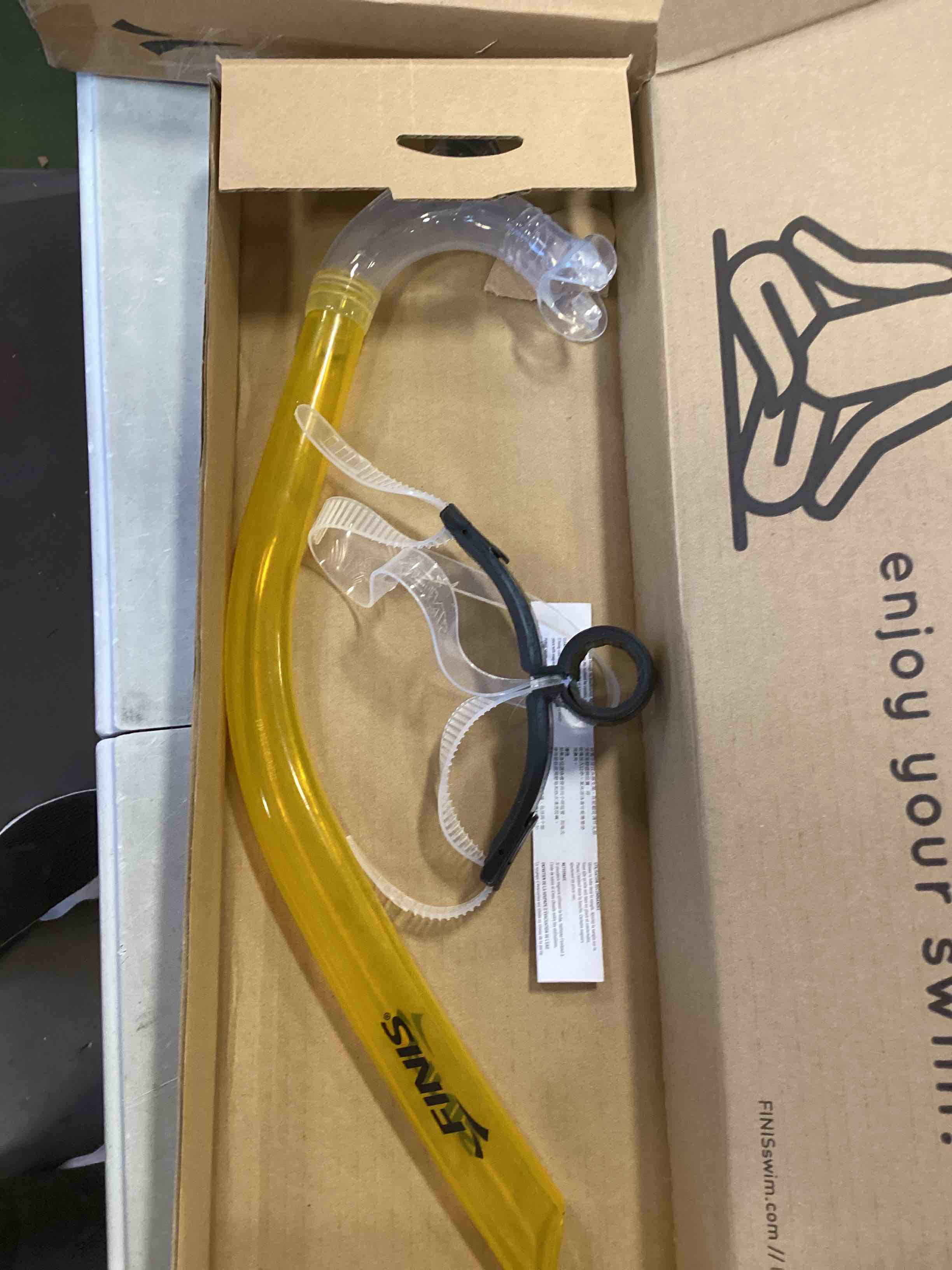 FINIS Original Center-Mount Swimmer's Snorkel for Lap Swimming and Swim Training, Yellow, Adult