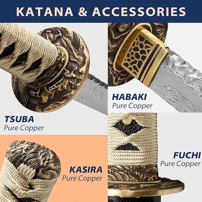 entez katana sword Damascu swords men very sharp 