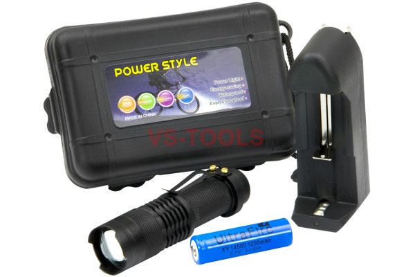 400Lum Lumens Adjustable Focus Zoom Waterproof Flashlight with Charger - Home Electronics