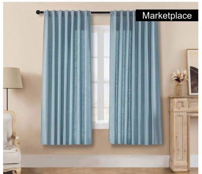 Joydeco Light Blue Curtains Dusty Blue Curtains, Linen Curtains 72 Inch Length 2 Panels Set, Farmhouse Curtains for Living Room, Linen Curtains for Bedroom Living Room Curtains for Windows
