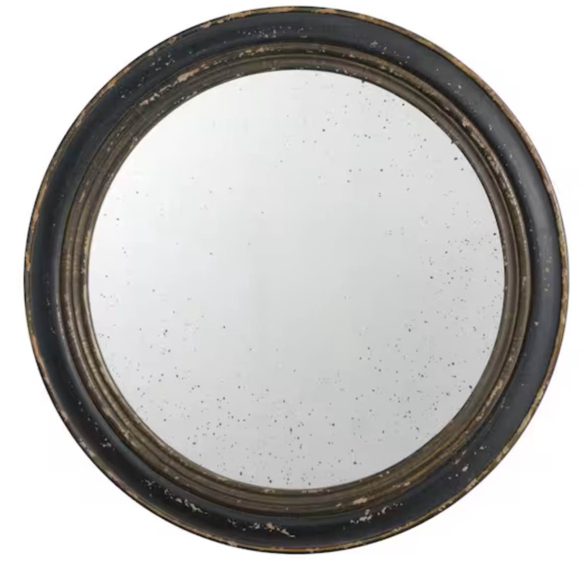 23.6 in. H x 23.6 in. W Medium Classic Round Framed Dark Brown Mirror