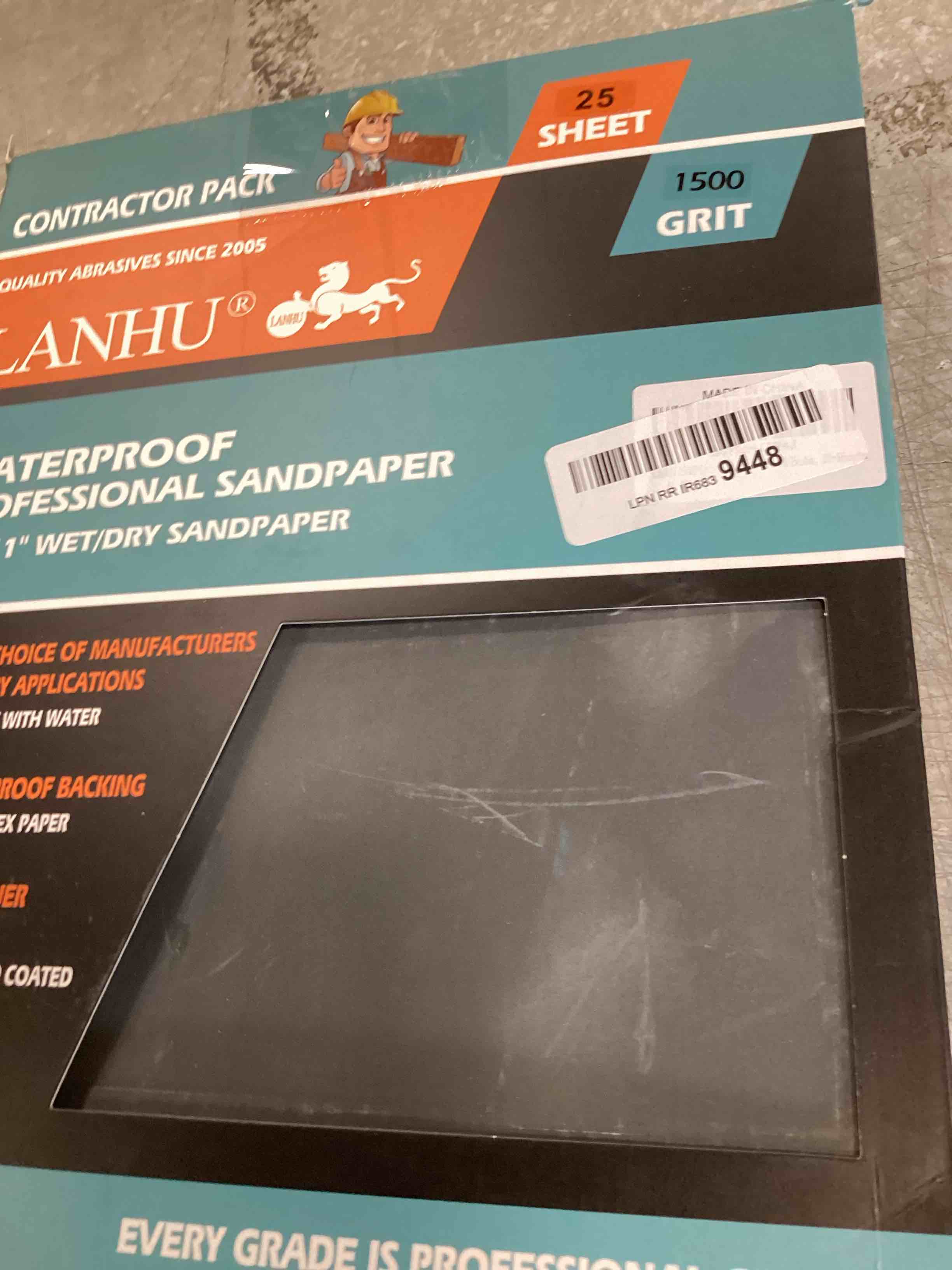 LANHU 1500 Grit Sandpaper for Wood Furniture Finishing, Metal Sanding and Automotive Polishing, Dry or Wet Sanding, Multipurpose Sandpaper, 9 x 11 Inches, 25-Sheets