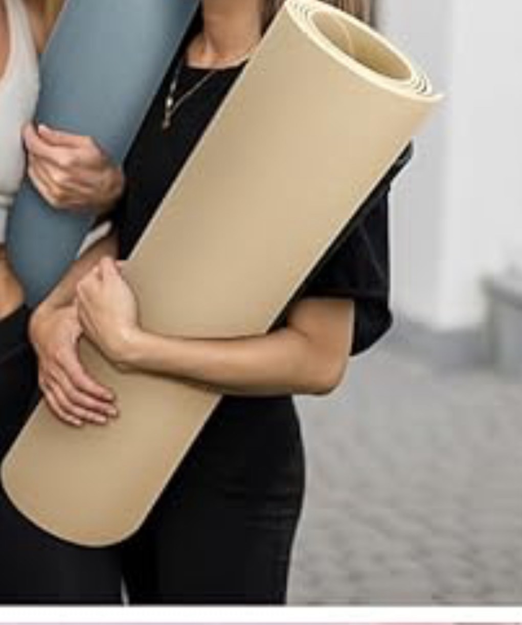  68" x 24" Yoga Mat 4mm Thick Extra Long  Sports Mat Anti Slip Tear Resistant Exercise Yoga Mat beige ( pack of 1 ) 