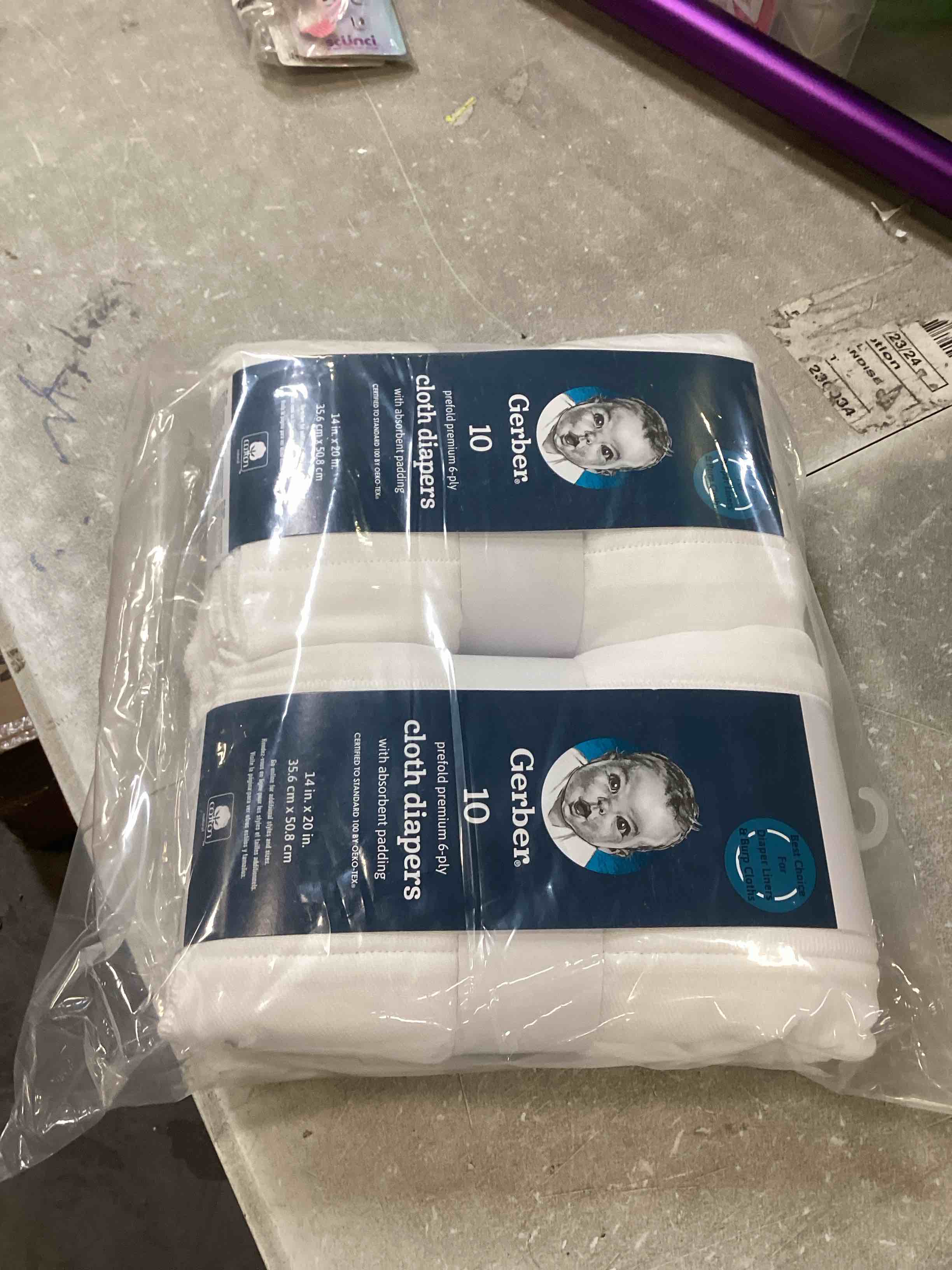 Gerber Baby 10pk Prefold Gauze Reusable Diaper - White