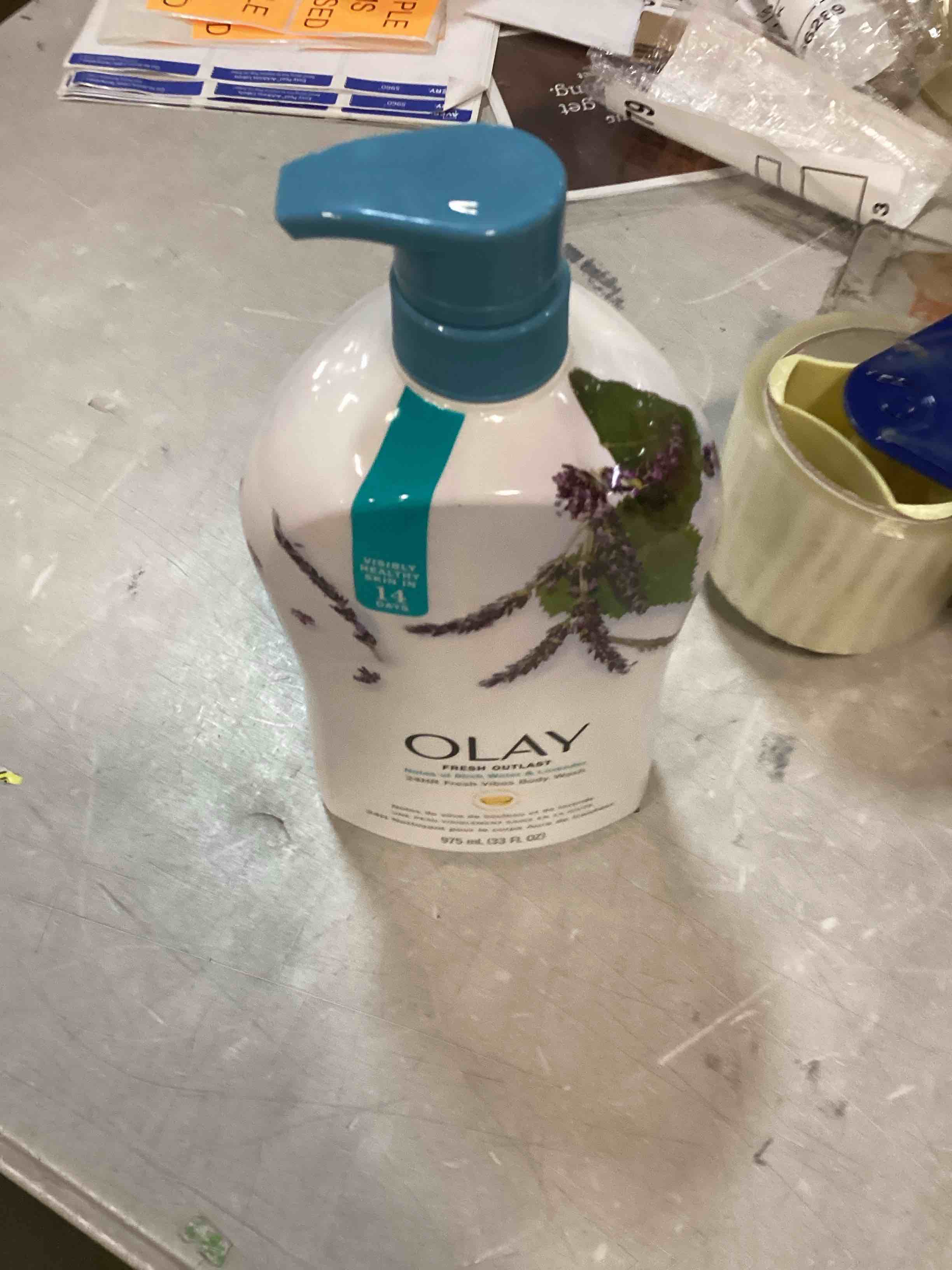 Olay Fresh Outlast Body Wash, Birch Water & Lavender, 30 fl oz, 