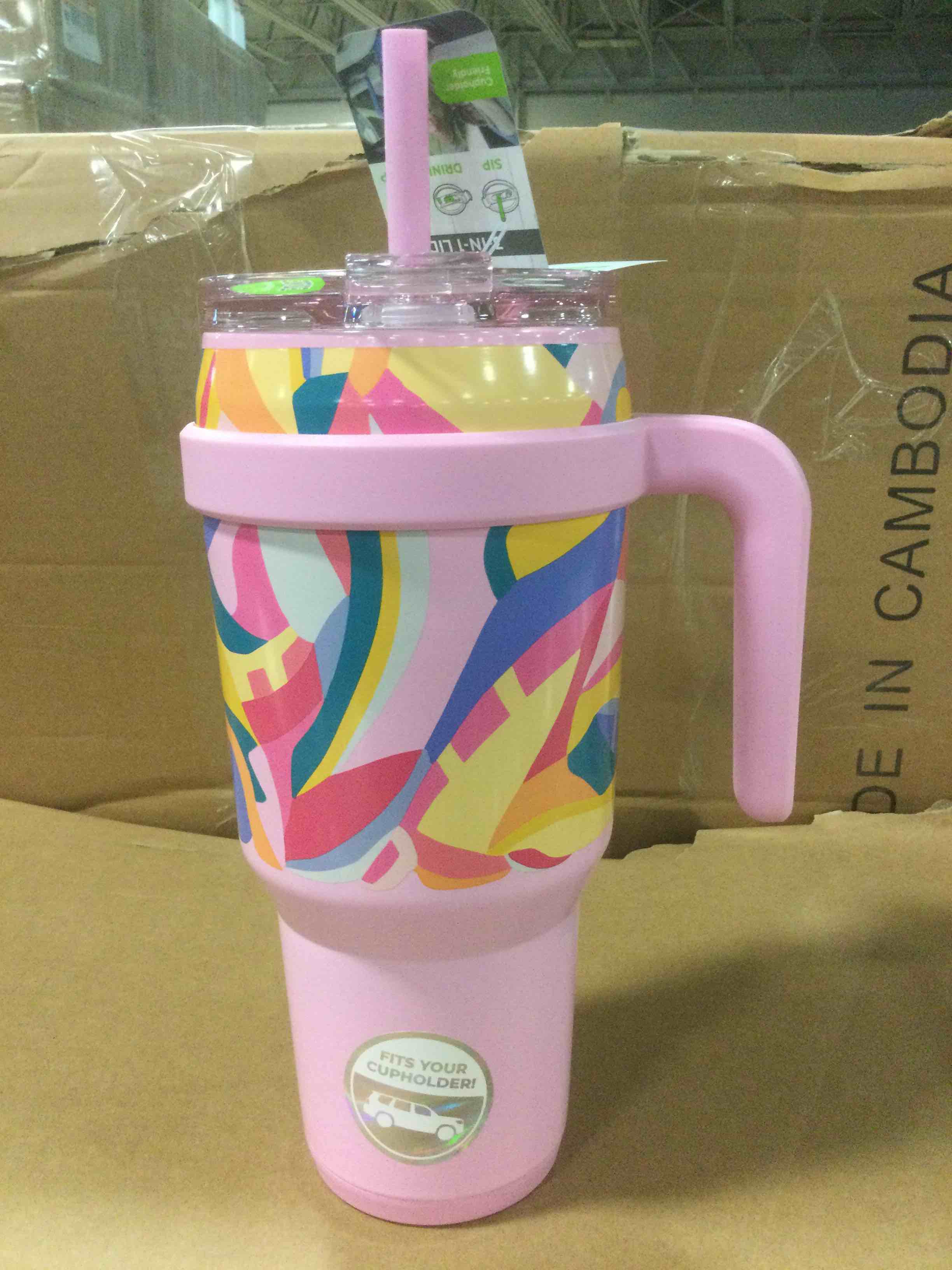 reduce 40oz pink cup